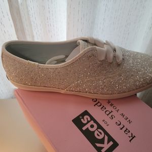 Keds Kate Spade white glitter